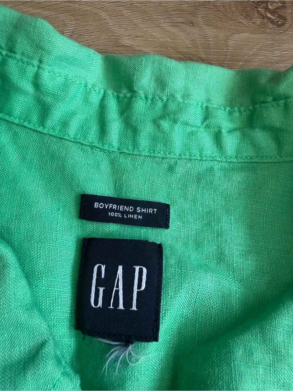 Gap Women's Linen Boyfriend Shirt Green SZ XXL Minimalist Effortless Resortwear - Picture 3 of 8